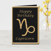 Symbole d'or Capricorn Carte de voeux d'anniversai (Fleur jaune)