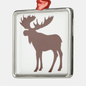 Symbole d'orignal brun simple ornement carré (Gauche)