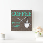 Symbole du café rétro Horloge murale (Maison)