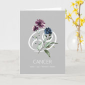 Symbole du cancer du zodiaque Carte d'anniversaire (Fleur jaune)