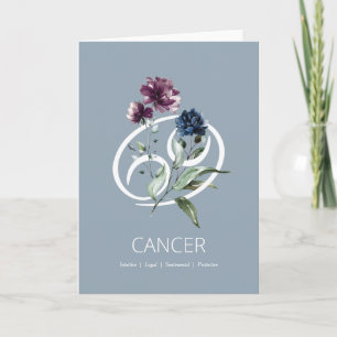 Symbole du cancer du zodiaque Carte d'anniversaire