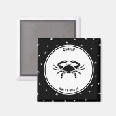 Symbole du cancer Zodiac, aimant noir et blanc (Recto/Verso)