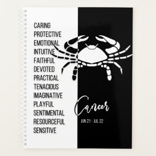 Symbole du cancer Zodiac, noir et blanc