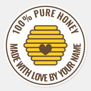 Symbole du coeur de la ruche autocollants pour api
