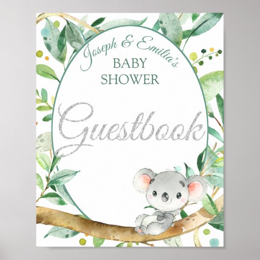 Symbole du livre d'or de Koala Baby shower neutre  (Devant)