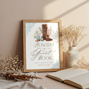 Symbole du livre d'or Howdy Wild Western Baby Boy 