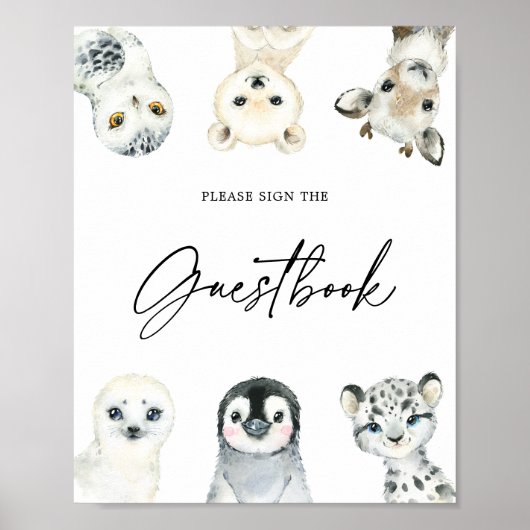 Symbole du livre d'or Little Arctic Baby shower (Devant)
