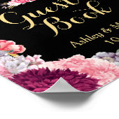 Symbole du livre d'or mariage Burgundy Floral Stri (Coin)