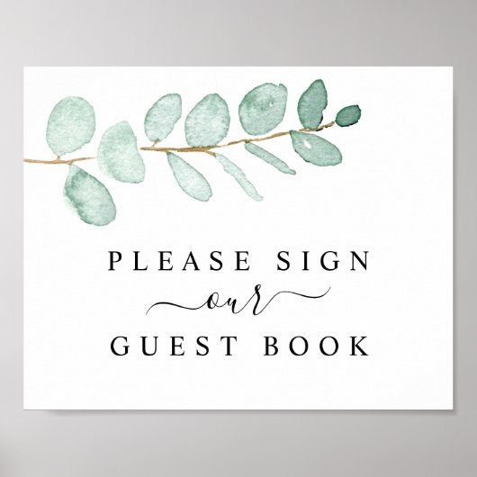 Symbole du livre d'or Mariage Eucalyptus Greenery (Devant)