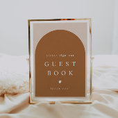 Symbole du livre d'or moderne orange brûlé