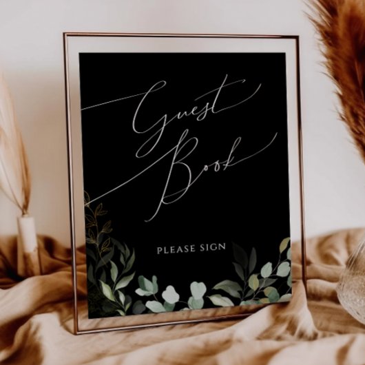 Symbole du livre d'or noir et de verdure