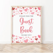 Symbole du livre d'or Valentine Coeurs rouges rose