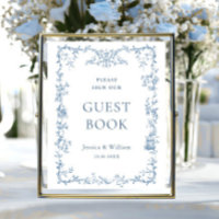 Symbole du livre d'or victorien Ornate Dusty Blue