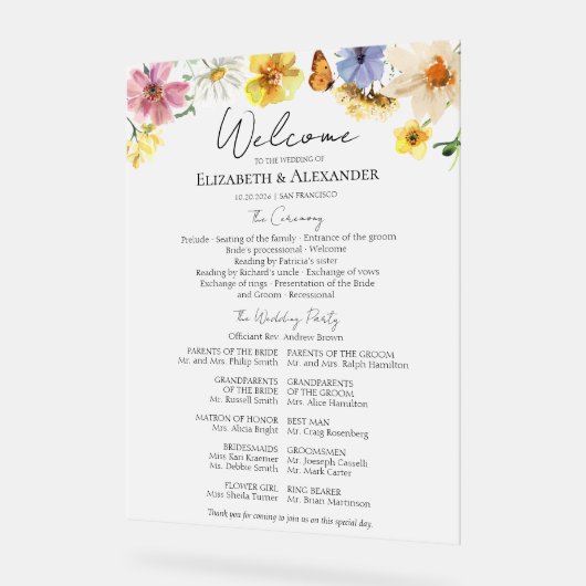 Symbole du programme acrylique de cérémonie Fleur (Angle)