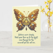 Symbole d'unité papillon AA, carte de prière vierg (Fleur jaune)