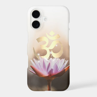 Symbole élégant de l'OM de fleur et d'or de Lotus
