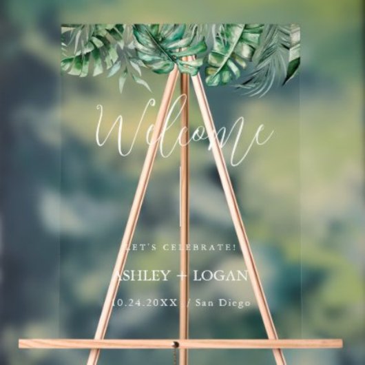 SYMBOLE ÉLÉGANT Mariage acrylique eucalyptus vert