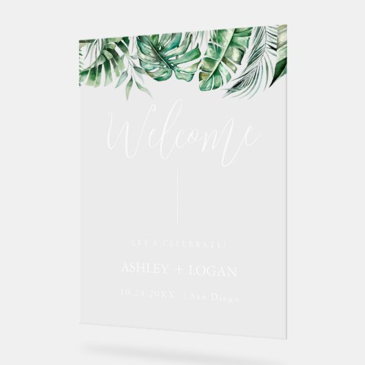 SYMBOLE ÉLÉGANT Mariage acrylique eucalyptus vert (Angle)