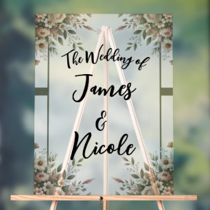 SYMBOLE Élégant Olive Vert & Blanc Floral Mariage