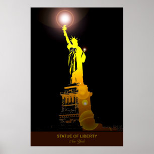 Symbole emblématique : Affiche de voyage Statue de