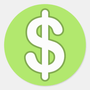 Symbole en dollars blancs sur les autocollants arr