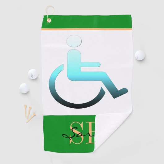 Symbole et monogrammed / serviette de golf (En situation)