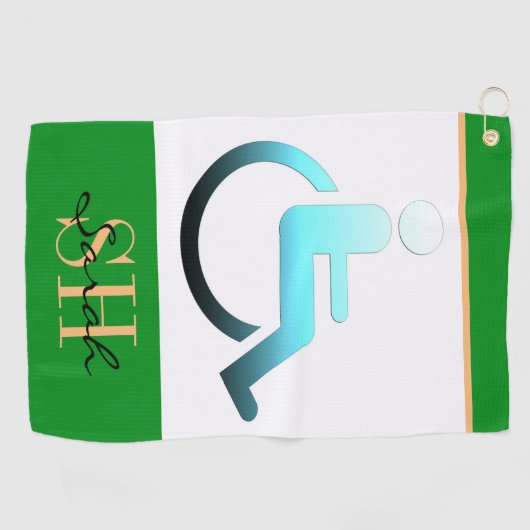 Symbole et monogrammed / serviette de golf (Horizontal)