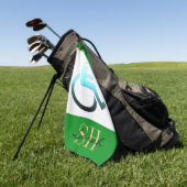 Symbole et monogrammed / serviette de golf (Vert)