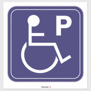 Symbole fauteuil roulant - Sticker pour stationnem