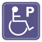 Symbole fauteuil roulant - Sticker pour stationnem (Devant)