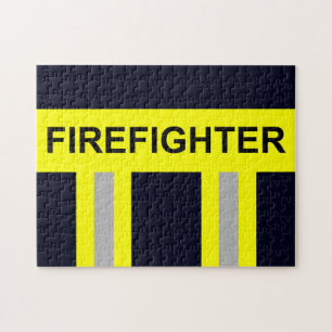 Symbole Feuerwehr Puzzle Blau uniforme
