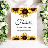 Symbole Fleur de Soleil Faveur Poster Blanc Jaune