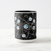 Symbole Geek scientifique Atom Mug noire (Centre)