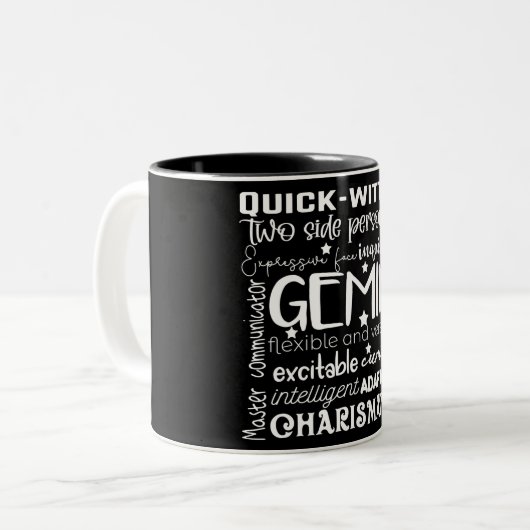 SYMBOLE GEMini/Astrologie Mug café à deux tons (Devant gauche)