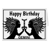 Symbole Gemini Joyeux anniversaire Horoscope Zodia (Devant horizontal)
