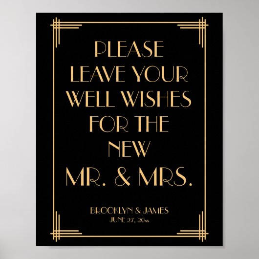 Symbole Gold Art Déco Gatsby 8 x 10 (Devant)