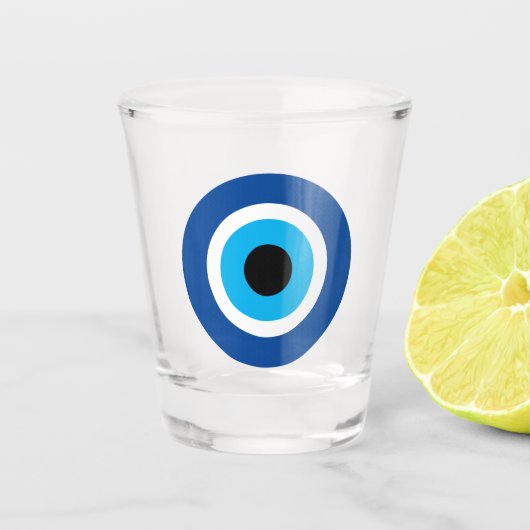 Symbole grec Mati Mati Mal Bleu Verre Tiré (Devant)