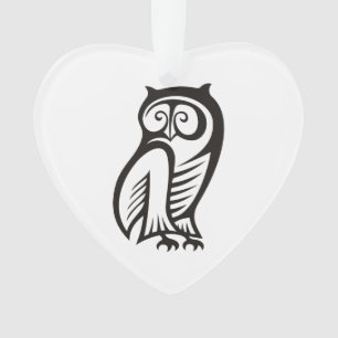 Symbole hibou noir
