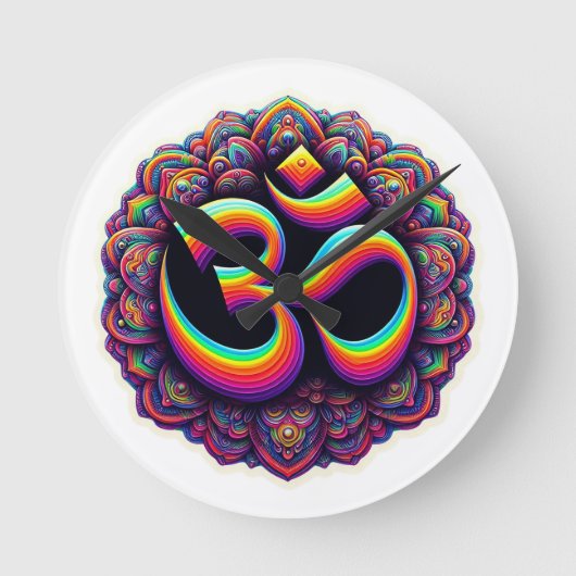 SYMBOLE HINDU Om Horloge murale (Recto)
