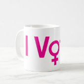 Symbole I Vote Mug w Female (Devant gauche)