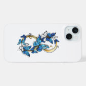 Symbole infini de papillons Morpho bleus (Verso Horizontal)