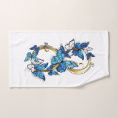 Symbole infini de papillons Morpho bleus (Serviette à main)