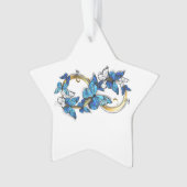 Symbole infini de papillons Morpho bleus (devant)