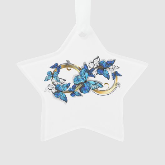Symbole infini de papillons Morpho bleus (devant)