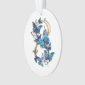Symbole Infini de Papillons Morpho Bleus (devant)