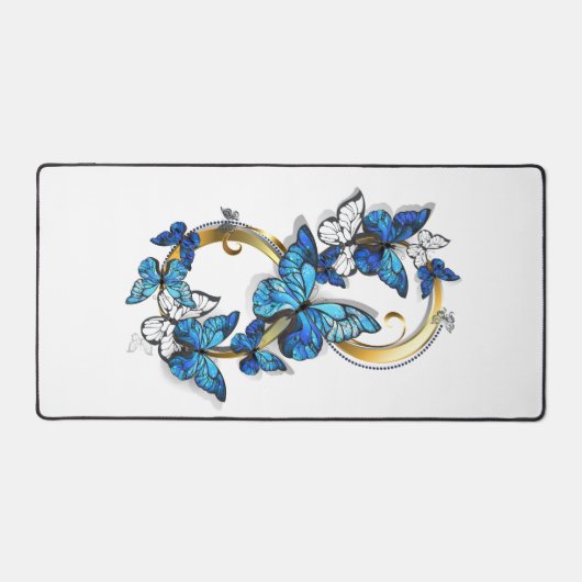 Symbole infini de papillons Morpho bleus (Recto)