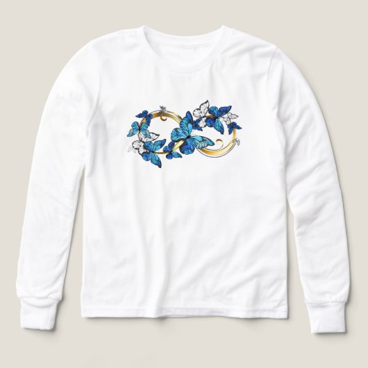 Symbole infini de papillons Morpho bleus (Motif recto)