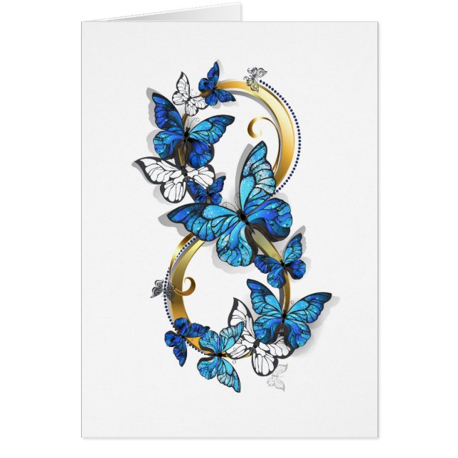 Symbole infini de papillons Morpho bleus (Devant)