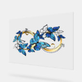 Symbole infini de papillons Morpho bleus (Angle)