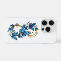 Symbole infini de papillons Morpho bleus